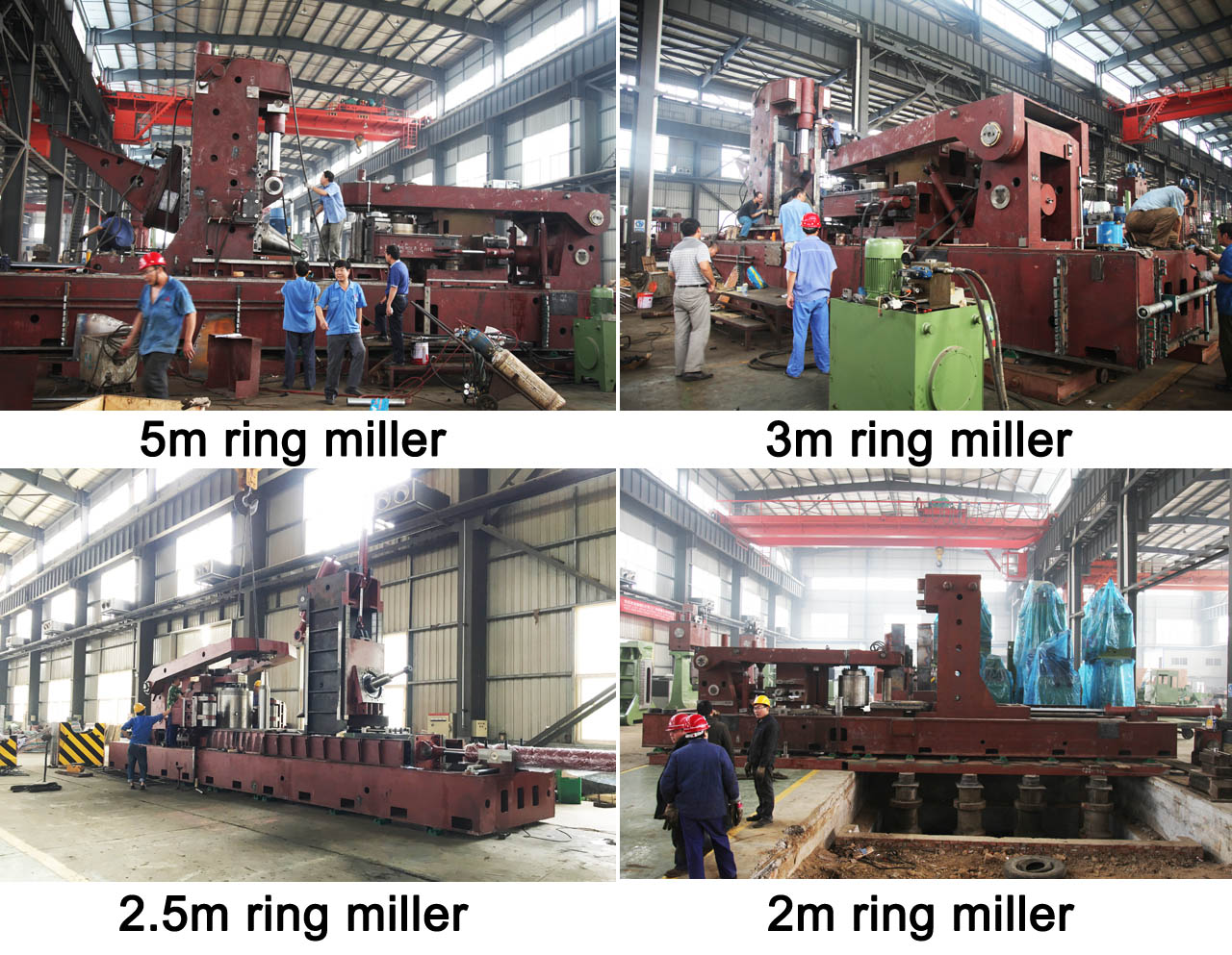 Different sizes of ring rolling machines in the workshop